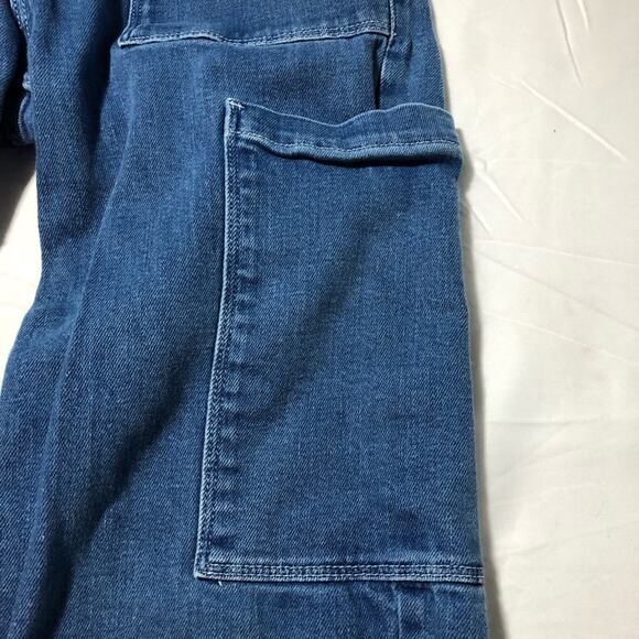 Superdry womens 26 wide leg cargo utility cropped jeans baggy pockets light wash - Picture 11 of 15